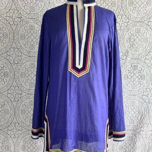 Tory Burch Purple Tunic with Multicolor Trim